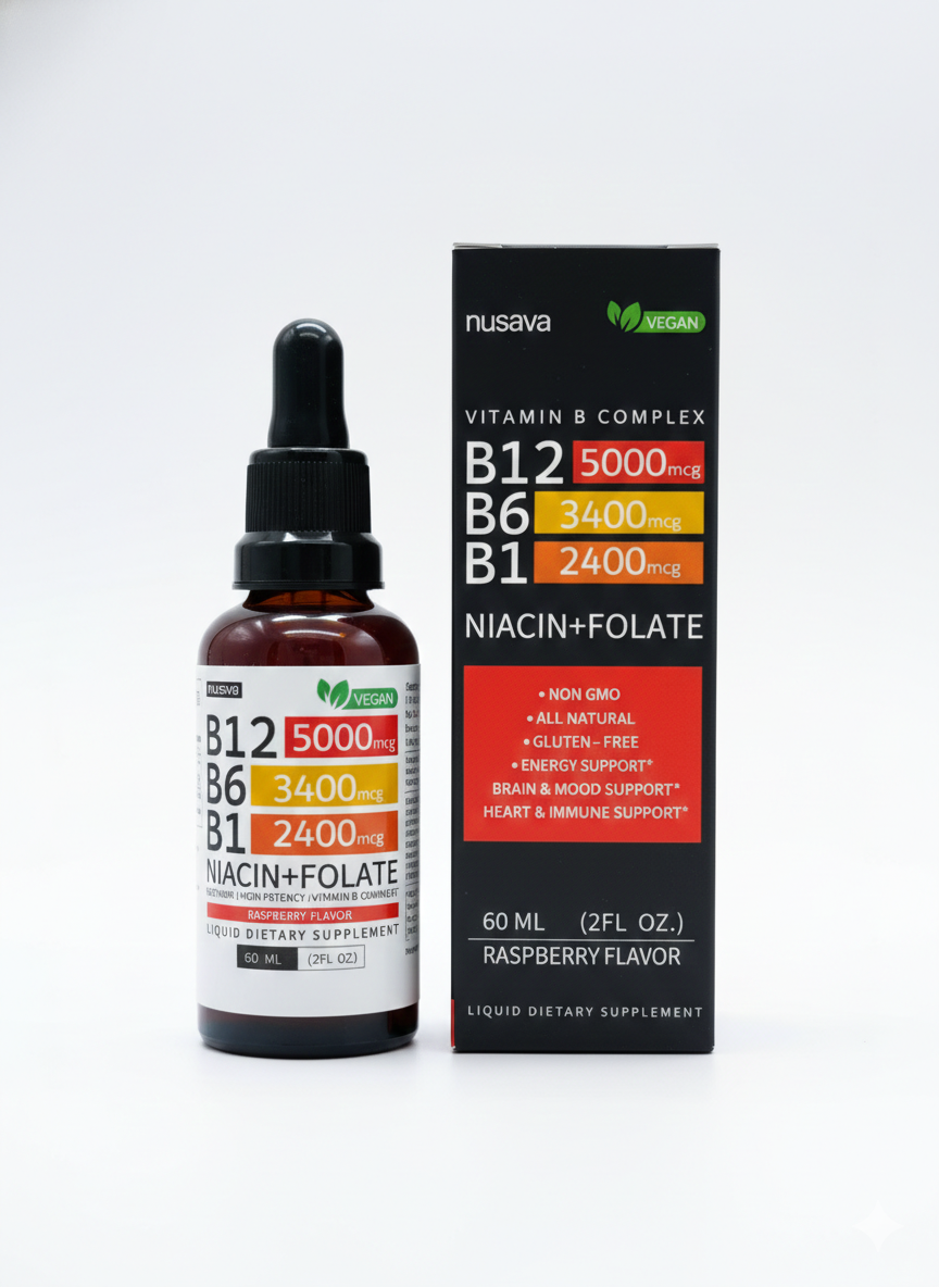 Nusava™ Vitamina B12 Complejo Líquido 5000 mcg Energía y enfoque rapido - Imagen 9