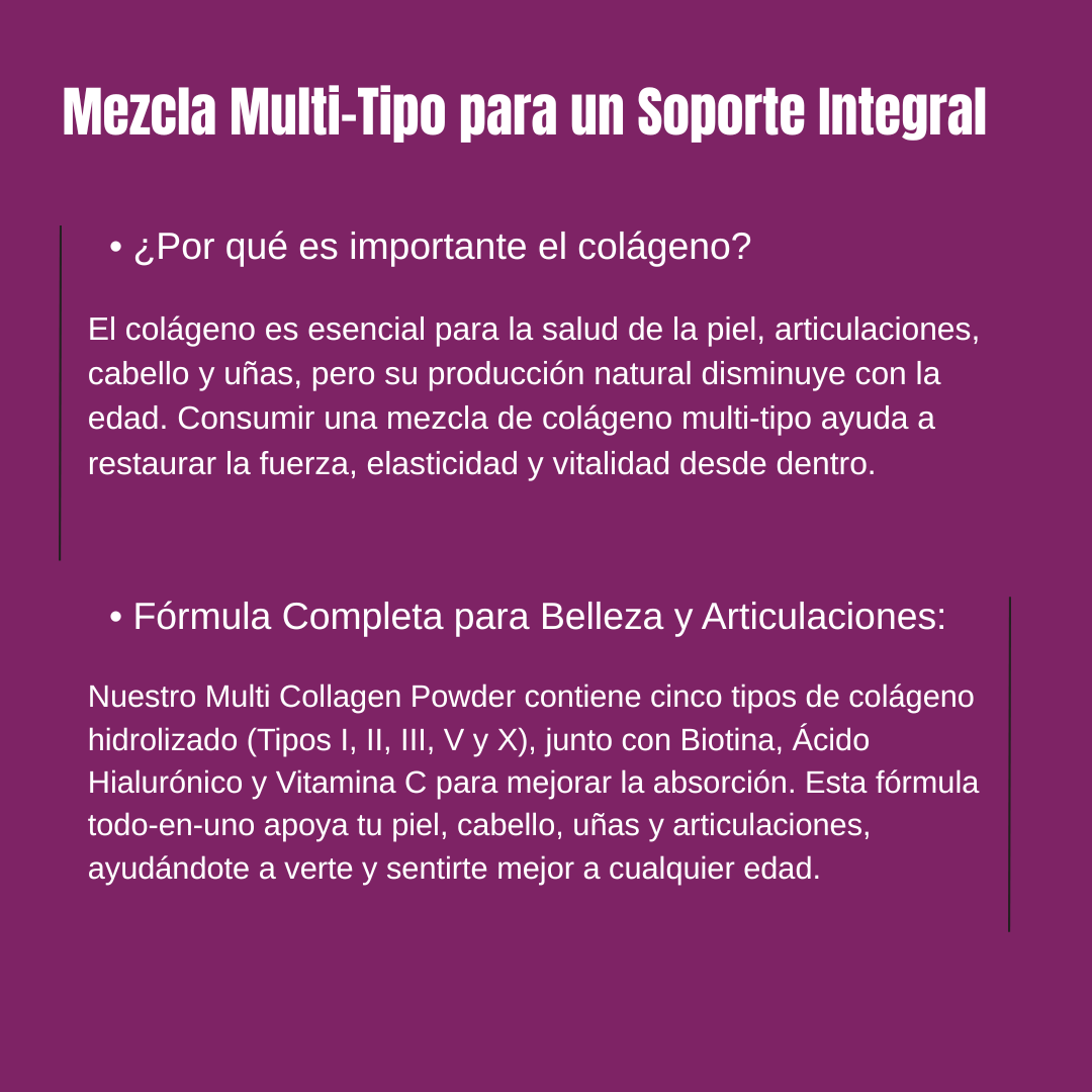 Multicolageno de Péptidos Microingredients® 1lb Mezcla Avanzada de 5 Colágenos, Biotina, Vitamina C y Ácido Hialurónico, descubre los beneficios desde hoy. - Imagen 7