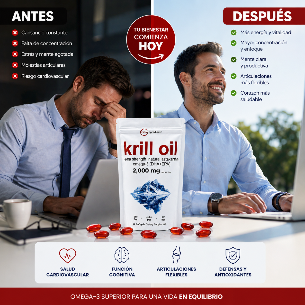 Krill Oil 2000mg® Salud Cardiovascular, Mental y Articular - Imagen 6
