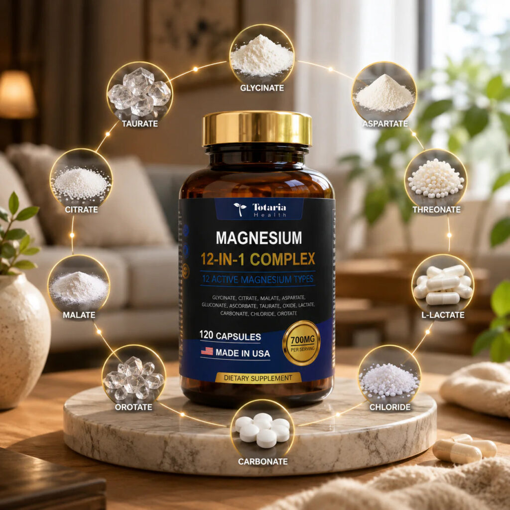 Complejo de Magnesio 700 mg 12 en 1 Totaria, Apoyo muscular y nervioso completo, empieza hoy mismo