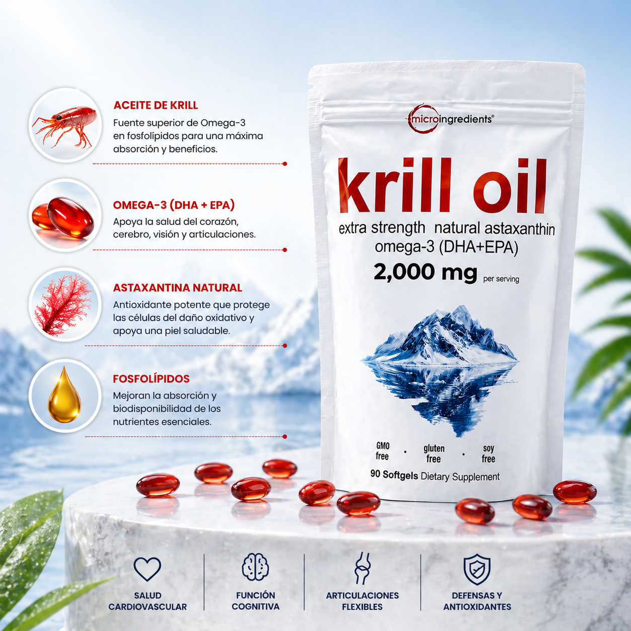 Krill Oil 2000mg® Salud Cardiovascular, Mental y Articular - Imagen 7