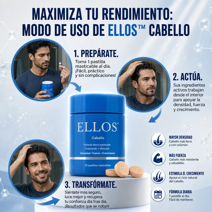 Modo de uso ELLOS Cabello - 3 pasos